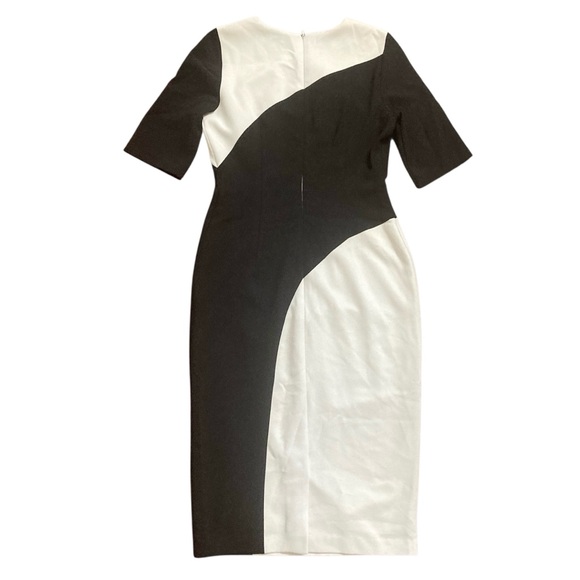 Maggy London Color Block Sheath Dress Size 2 Black and White - Picture 5 of 9